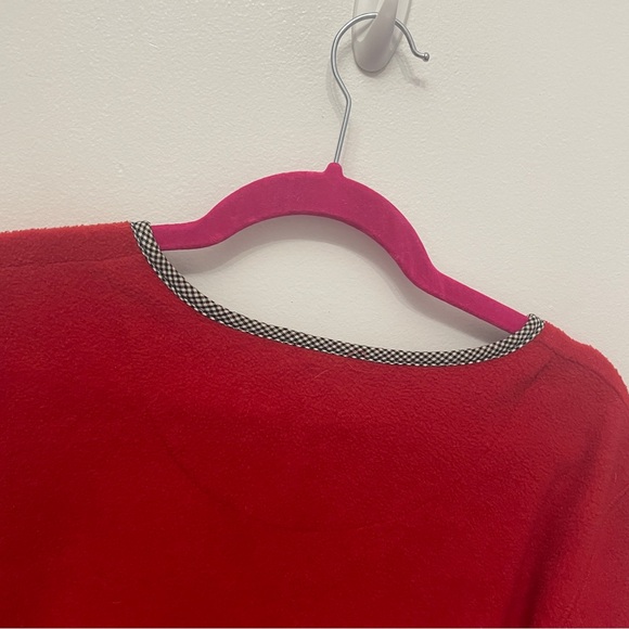 Vintage Christmas Ugly Sweater L Women’s button up Cardigan Fleece Red - Picture 6 of 7